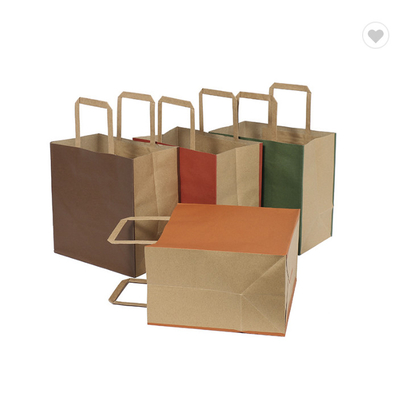İyi bir fiyat. CMYK Katı Renkli Plain Kraft Kağıt Hediye Çantaları Eko Dostu Kağıt Çantaları 190gm çevrimiçi