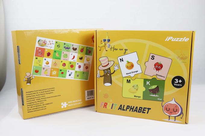 2.5mm Kalınlığı Meyve Alfabe Bulmacası 28pcs Lak Bitirme 2