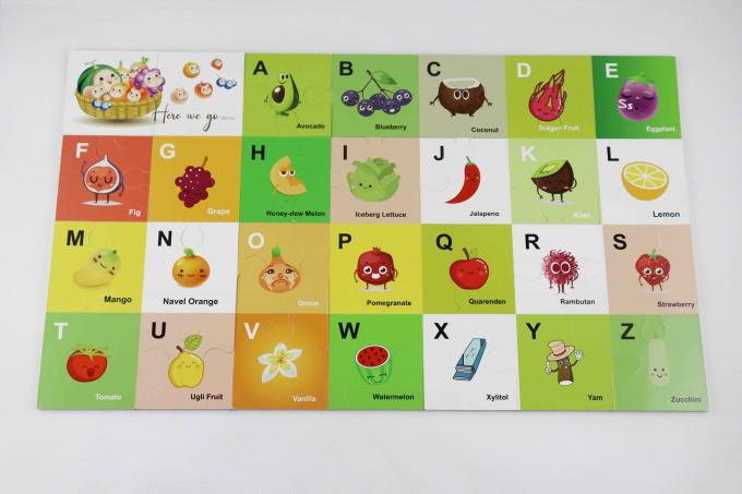 2.5mm Kalınlığı Meyve Alfabe Bulmacası 28pcs Lak Bitirme 0