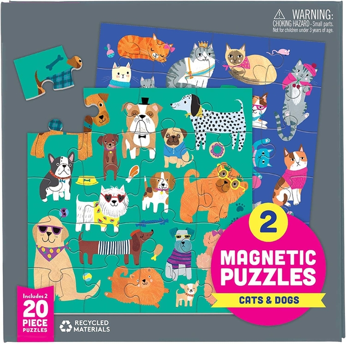 Kediler Köpekler Manyetik Bulmaca 6.5 x 6.5 " Çok renkli 0