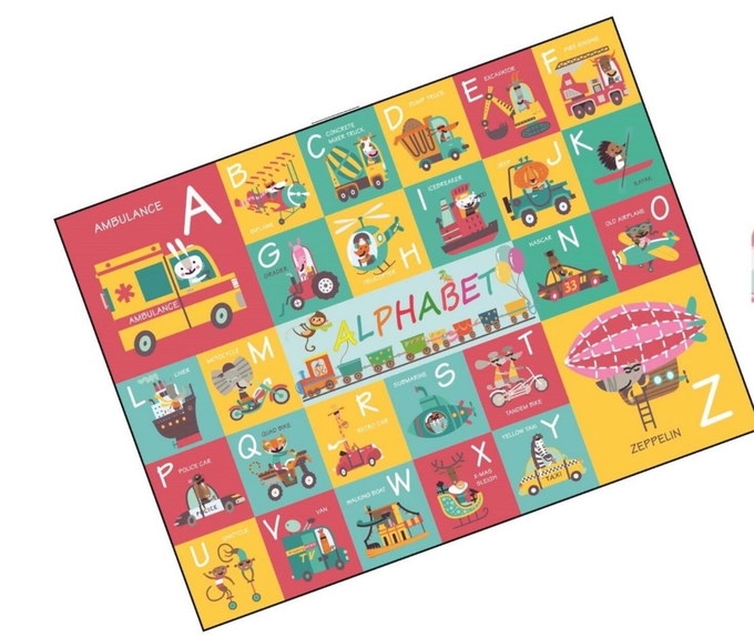 Çocuklar Eğitim Kağıdı Puzzle Alfabeti Zemin Puzzle Ulaşım 4-8-10 yaşındaki çocuklar için 1